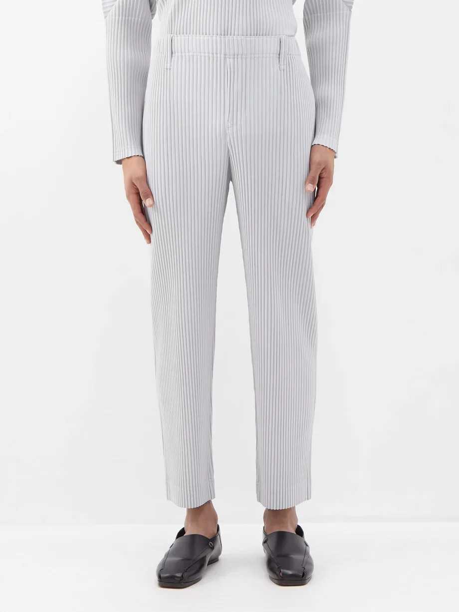 Miyake pleated mens Trouser pocket straight pants fashion casual pants Japanese style Miyake pleated pants W241220 W241220