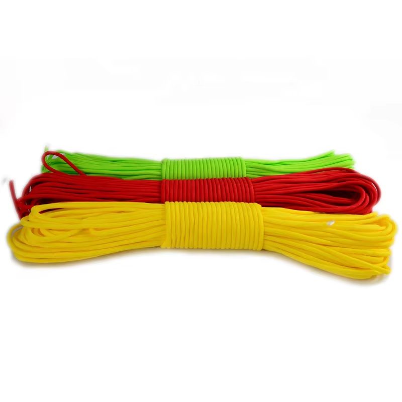 camping survival 550 paracord 4mm polyester parachute cord rope