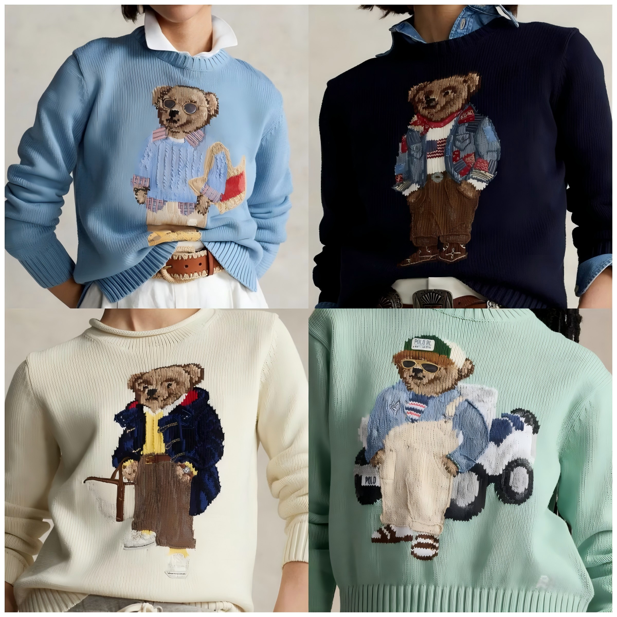 Embroidery Fashion Knitted Sweaters Designer Women Knits Bear Sweater Polos Pullover Long Sleeve Casual Printed Wool Cotton Soft Unisex Men Hoodie