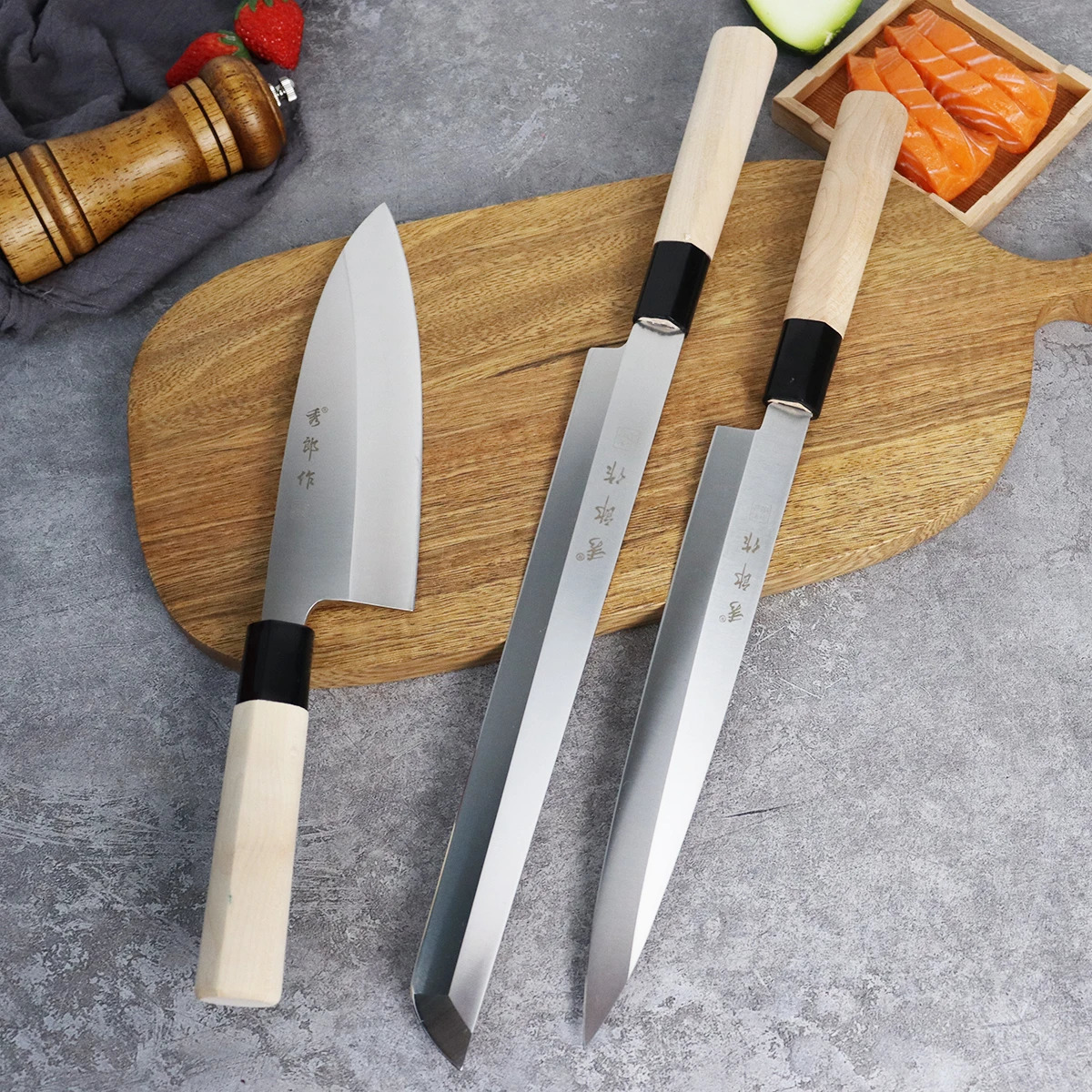 Japanese sashimi knife kitchen cutting knife professional salmon sushi slicing knife sashimi knife 241220