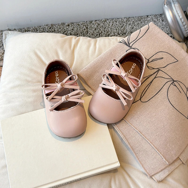 Spring/Summer Princess Baby Sweet Girls Fashionable Cute PU Casual Kids Flat Walking Shoes Size23-35 Enfant 241220