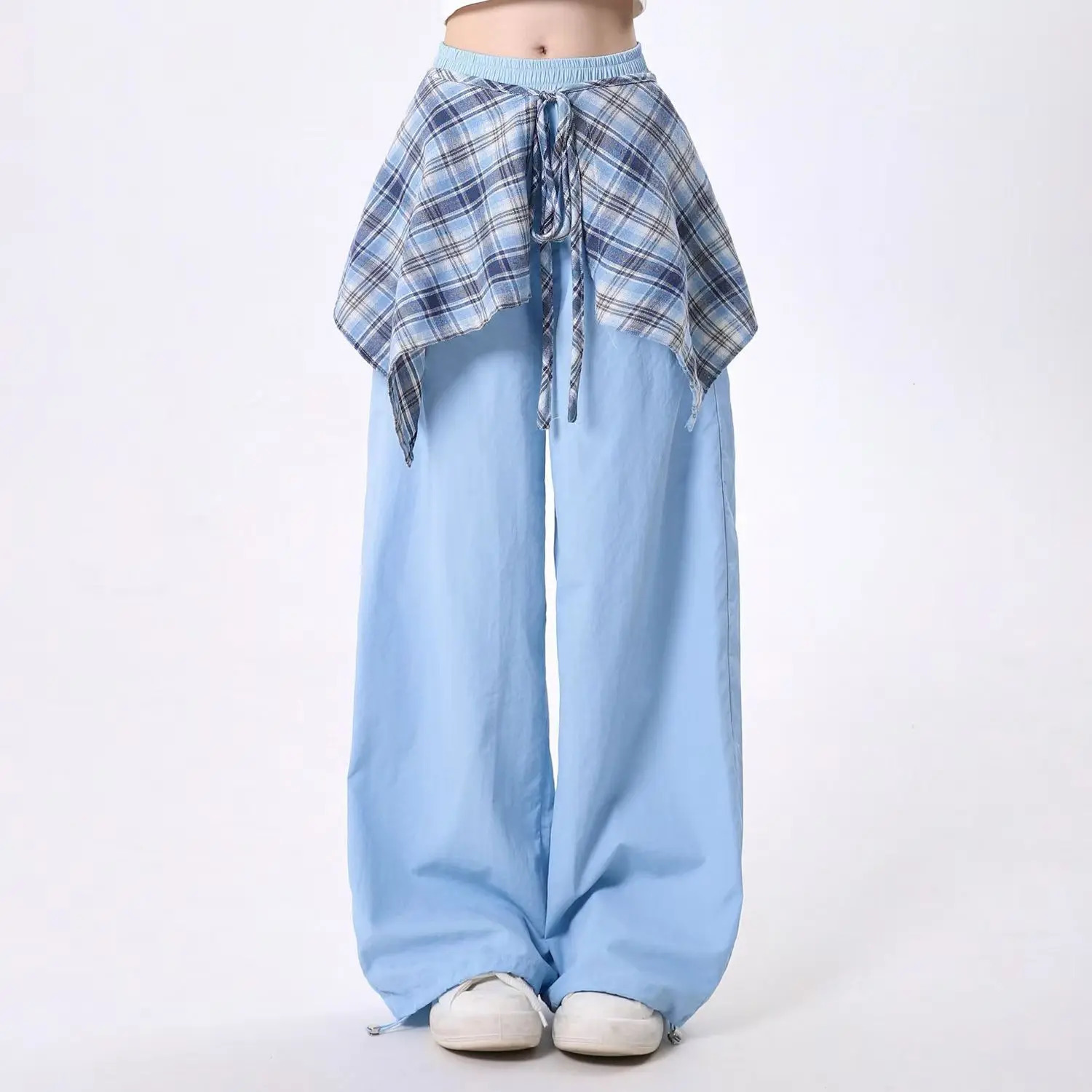 Y2k Fashion Style Paired with Fashionable Skirt Edge n Women Multiple Colors Sports Pants Loose Hip Hop Work 241218