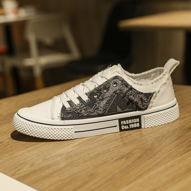 Men Casual Shoes Low Heel Fashion Design Comfort Breathable Low-top Trendy Versatile Triple Black Blue Free shipping