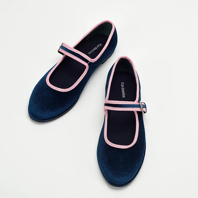 Ballerinas Woman 2025 Shallow Mouth Round Toe Mixed Colors Female Shoes Ballet Dress Comfortable Retro Mary Janes Flat Ballerina 241213