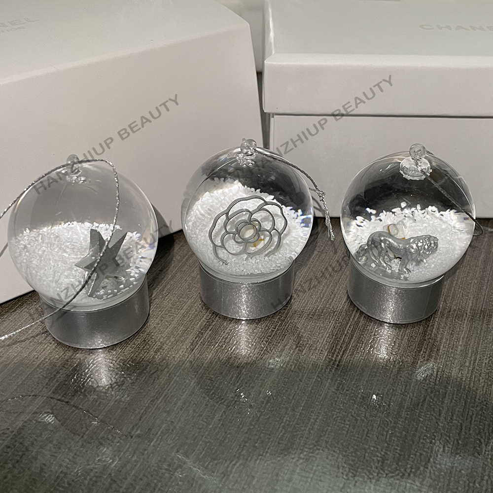 2025 Latest C Classics mini Snow Globe Pendant Car Interior Pendant With Perfume Bottle Inside Crystal Ball for Special Novelty Christmas VIP Gift