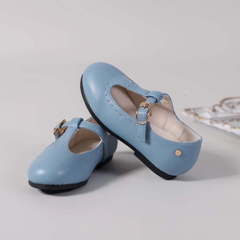 Spring Kids Princess Shoes Children T Bar Shoes Baby Girls Fashion Shos Toddler Ballet Flats Sweet Leather Shoes Mary Jane 241220