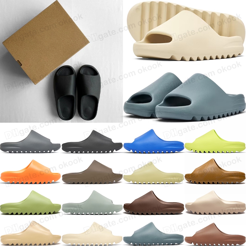 Avec boîte Slides Designer sandales hommes femmes tongs Onyx Slide Pure Sand Resin Bone Black Clog Ochre Soot Runner Slider Sandales