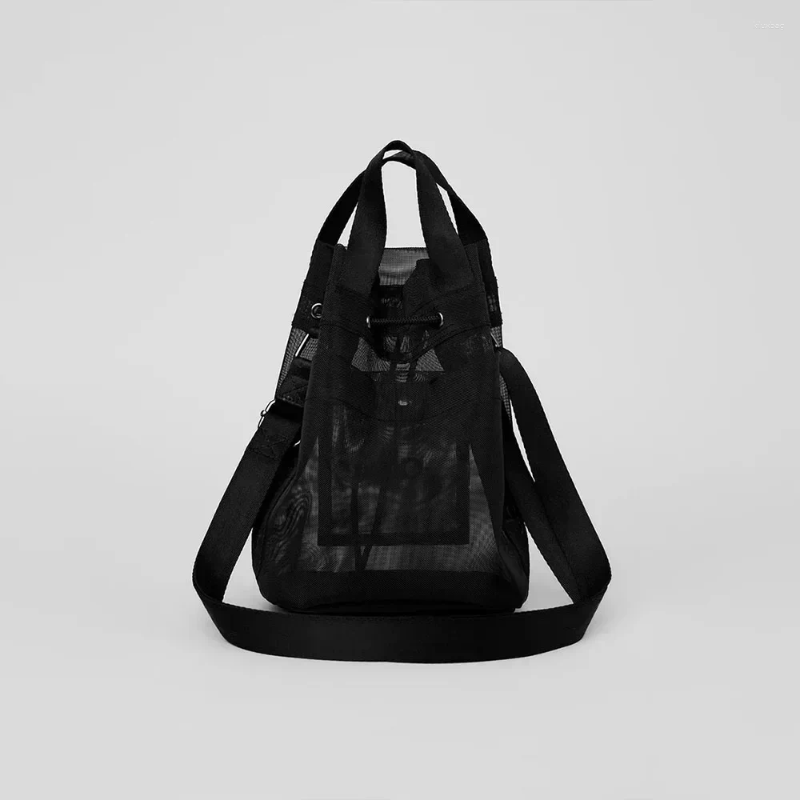 Shoulder Bags Goddess Yoga Fashion Sheer Cross Body Bucket Bag Multi Functional Portable Mesh Handbag Outdoor Sports Cycling Crossbody bag designer