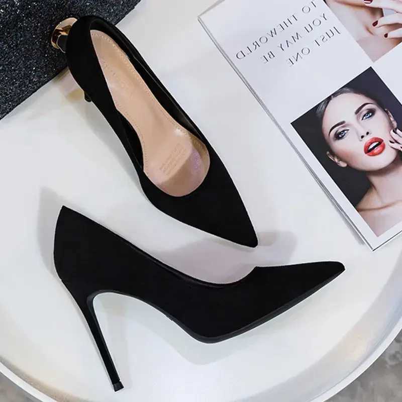 Womens 10cm High Heel Shoes Pointed Stiletto Glossy FDO Nightclub Graduation Thread Y250319