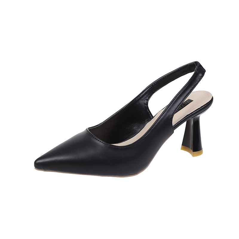 Ddmywed Spring/Summer New Pointed High Thin Heels, Baotou Sandals, Back Hollow Shallow Mouth Single Shoes, Women's Chinese Brand Shoes F1220-26.5