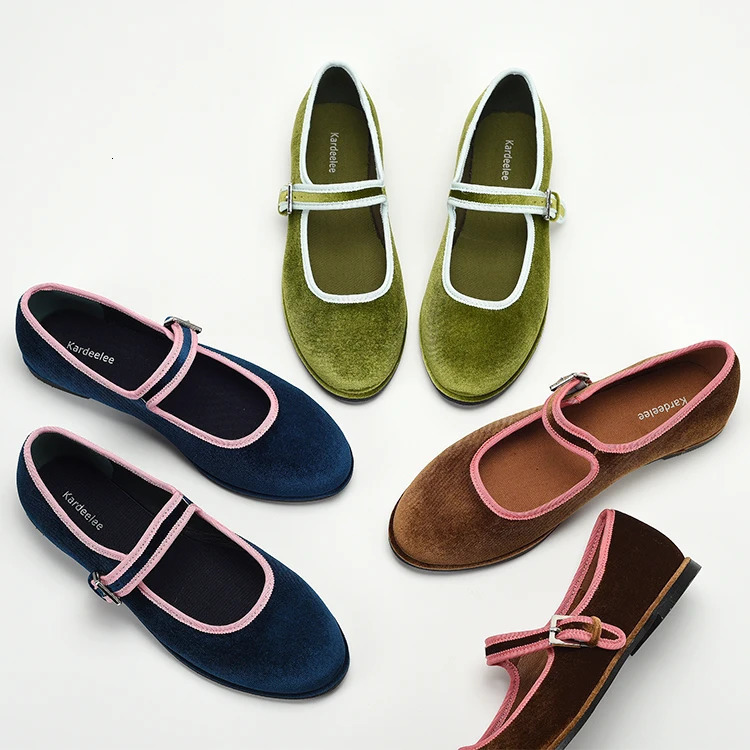 Ballerinas Woman 2025 Shallow Mouth Round Toe Mixed Colors Female Shoes Ballet Dress Comfortable Retro Mary Janes Flat Ballerina 241213