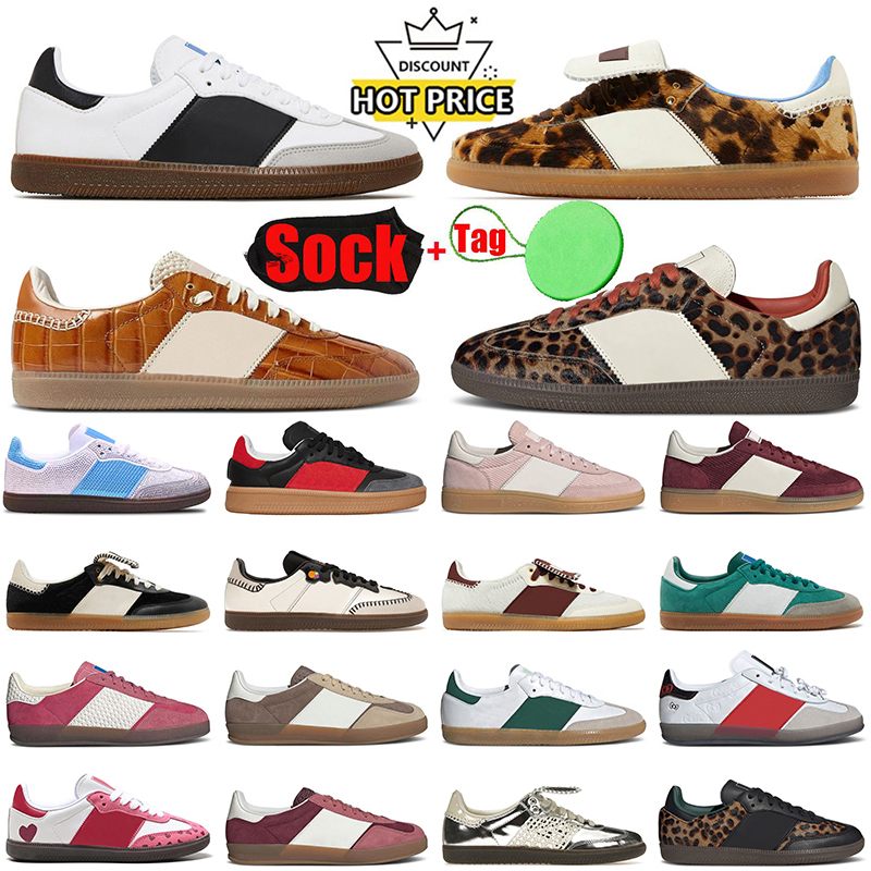 2024 Fashion Pony Leopard Print Shoes Designer Sporty Rich Men Womes Classic Pink Velvet Black White Gum Scarlet Sneakers Trainers Platform Chaussures