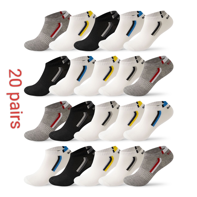 20 pairs of four seasons of men and women with the same sports socks anti-odor boat socks breathable leisure socks hot-sale