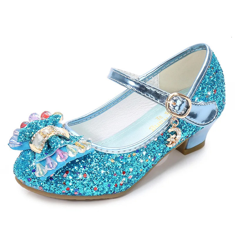 Children Princess Shoes Spring Autumn Girls Sequins Wedding Party Kids Dress Shoes Girls School Sandals Size 26-38 B668 241219