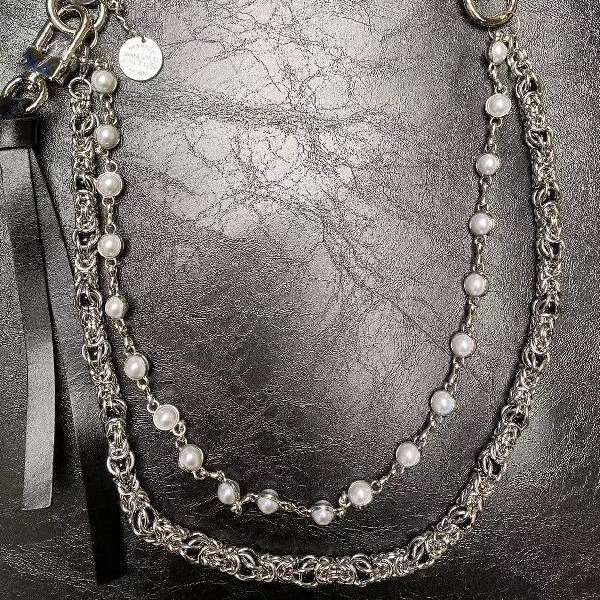 Round bead rhinestone multi-color punk pants chain unisex waist accessory Gothic pocket multifunctional chain 241105