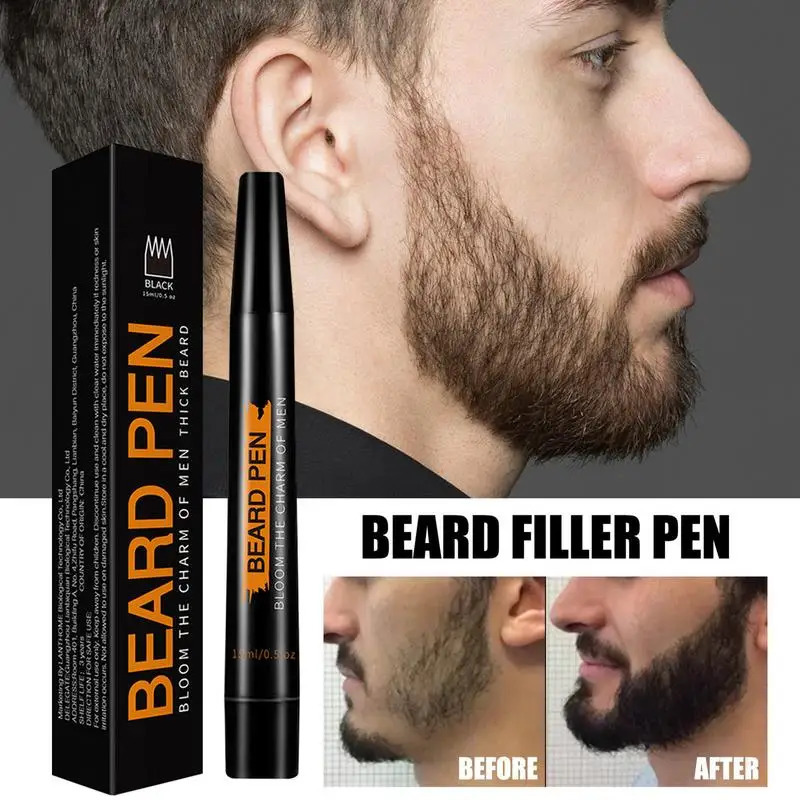 Beard Pen Beard Filler Pencil Men Black Brown 4-Tip Beard Pen Detailing Filler Moustache Eyebrows Barber Pencil Beard Marker 241219