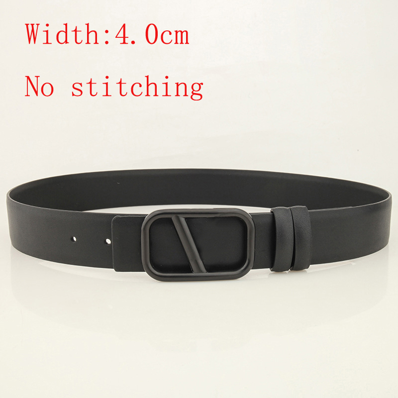 Width 4.0 No stitching Luxury Designer Belt for Women Genuine Leather Cowhide Men Designers Belts Bronze Bucklet black, silver and gold Womens Waistband Cintura