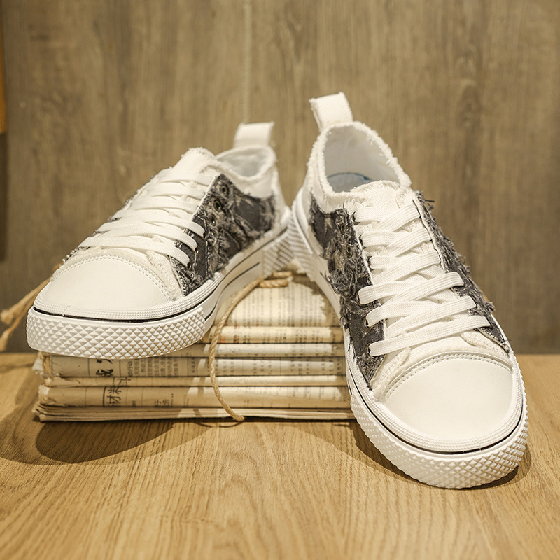Men Casual Shoes Low Heel Fashion Design Comfort Breathable Low-top Trendy Versatile Triple Black Blue Free shipping