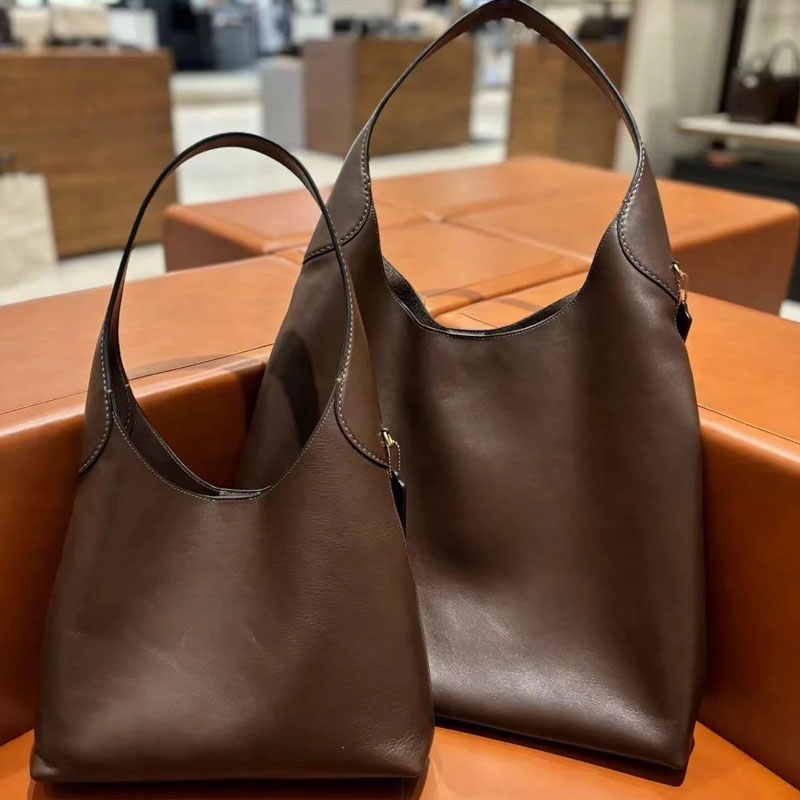high-quality CU068 brooklyn 39 hobo designer shoulder bag women pure colour armpit purses grained cowhide fashion handbag large capacity clutch shopping Bag 2 sizes