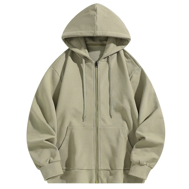 Zipper mens solid color 7color autumn spring hoodie and sweatshirt with adjustable front pocket 3xl 4xl 2024 241211