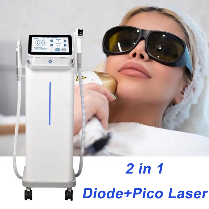 2 in 1 diode nd yag laser 3 wave 808nm 755nm 1064nm tattoo removal beauty whitening ice hair removal machine