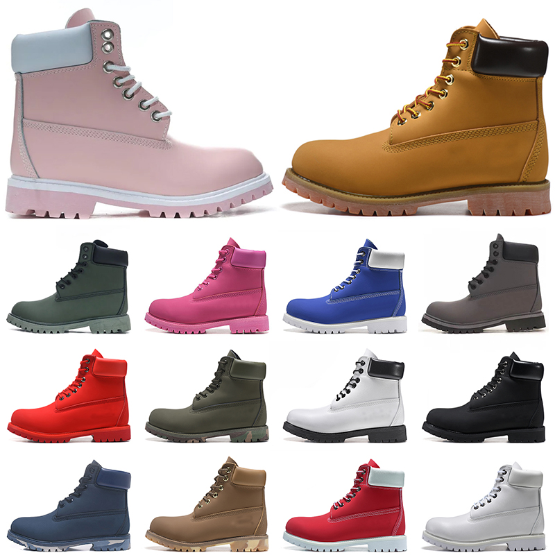 designer boots woman man luxury black red pink grey brown green beige camo blue winter snow botte platform booties for womens mens leather botas