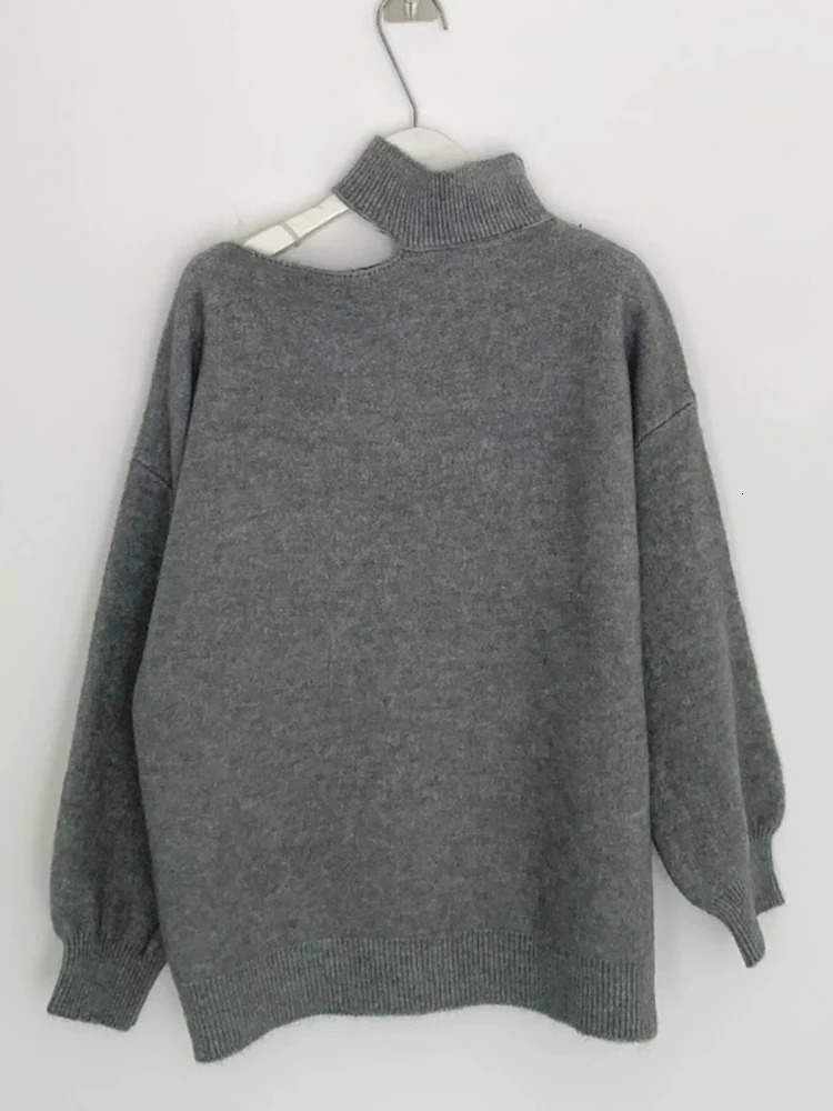 AOSSVIAO Autumn Winter Women Turtleneck Sweater Oversize Warm Pullovers Sweater Long Sleeve Off Shoulder Loose Jumper 241217