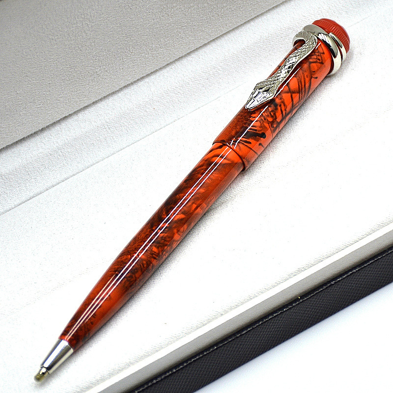M 1912 Heritage Ballpoint Pens With Snake Clip Design Red Black Silver Luxury Fountain High-quality Rollerball Pen Writing Stationery Office Supplies Ink Smooth