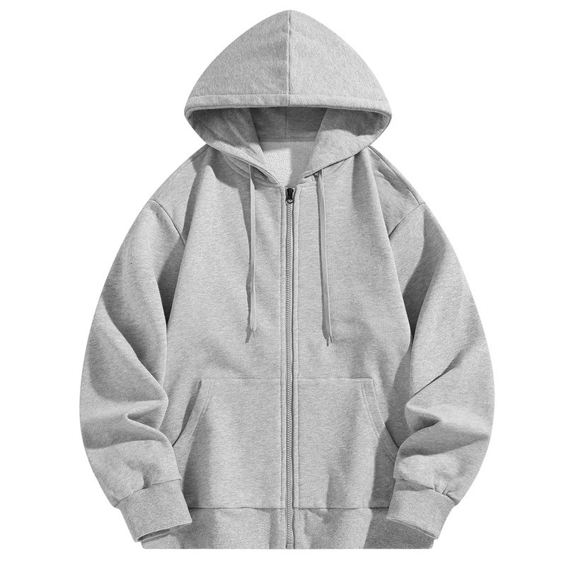 Zipper mens solid color 7color autumn spring hoodie and sweatshirt with adjustable front pocket 3xl 4xl 2024 241211