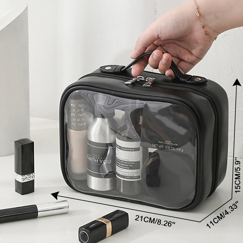 Storage Waterproof Cosmetic Bag Double Layered Makeup Brush Storage Multifunctional Large Capacity Lady Travel Clear Makeup Bags 241216