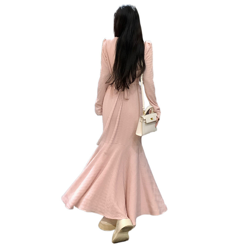 X150 Temperament slim fishtail dress women's spring new large size ladies super slim high-end long skirt