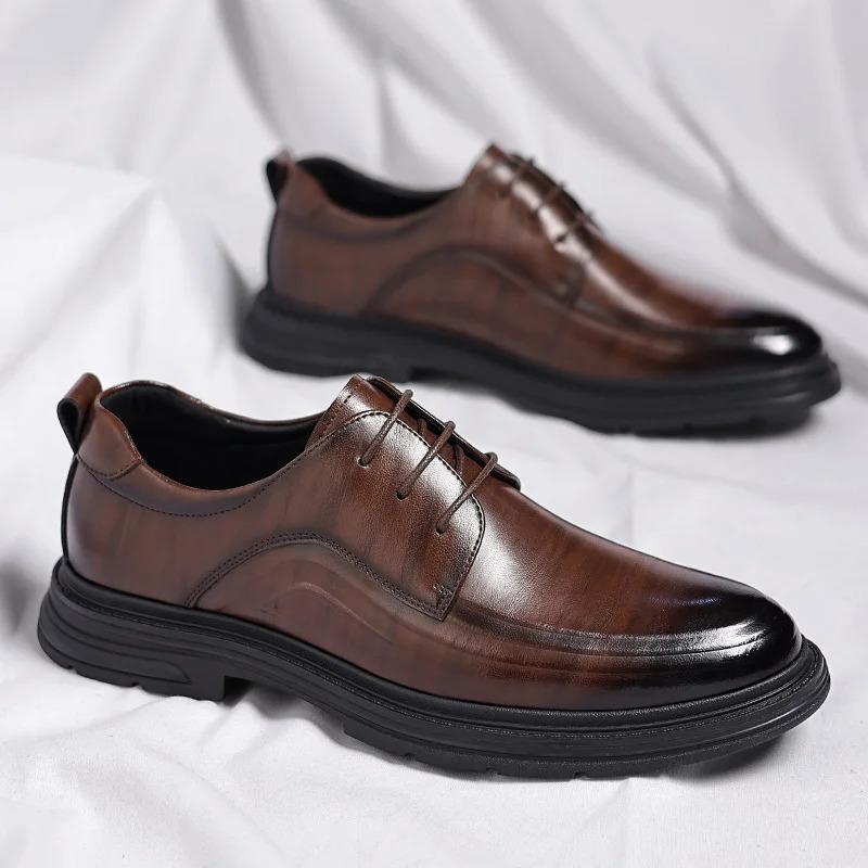 Men Dress Shoes Business Leather Shoes for Men Comfortable Pointed Social Shoes Male Brown Casual Wedding Shoes 241220