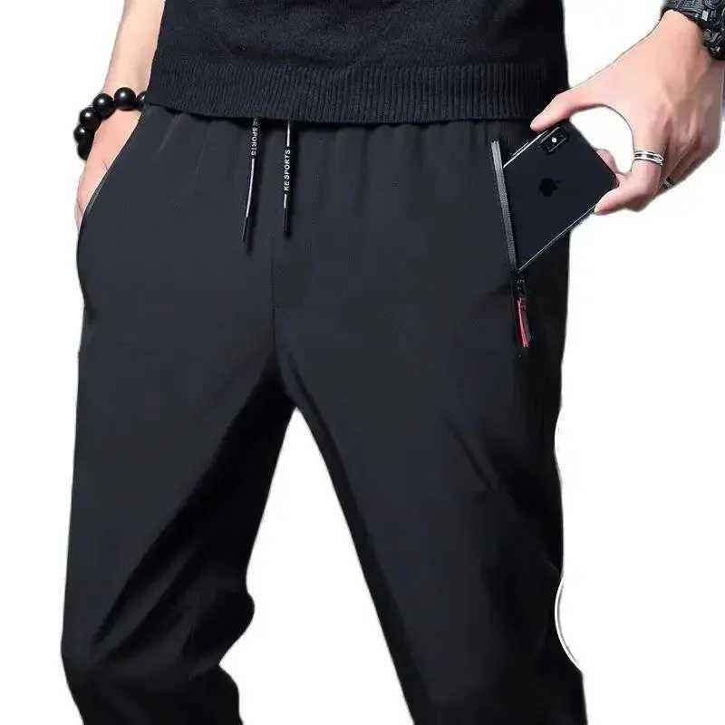 Mens Casual Pants Stretch Slim Fit Elastic Waist Jogger Korean Classic Blue Black Gray Mens Brand Trousers Plus Size W250826
