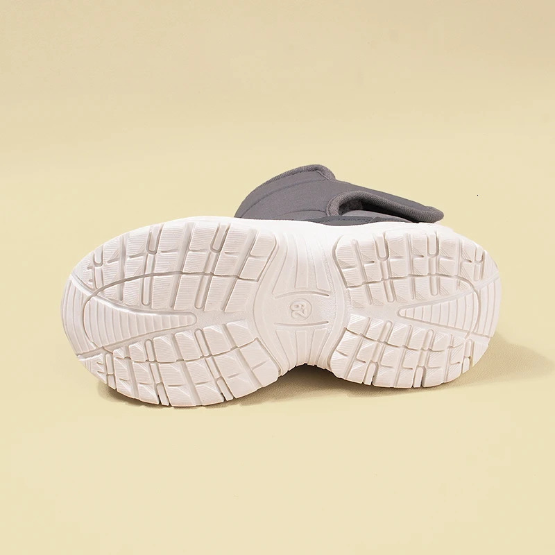 Winter Waterproof Fabric Big Kids Fleece Snow Boots Children Warm Chunky Sole Casual Plush Boots EKF75 241219