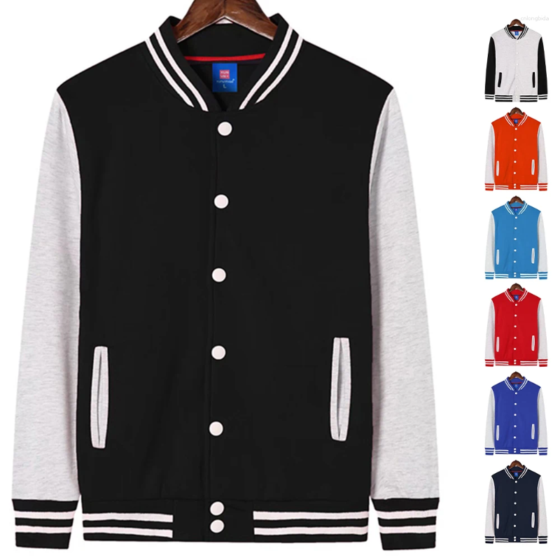Baseball Jacket Mens Classic Fleece Jacket, Plain Varsity Jackets, Warm Winter Outerwear for Men - Lightweight Casual Fashion
