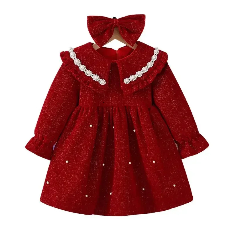 Girls Dress Autumn and Winter Childrens Princess Baby Winter Velvet Dress Kids Clothes baby girl dress without bow 241219