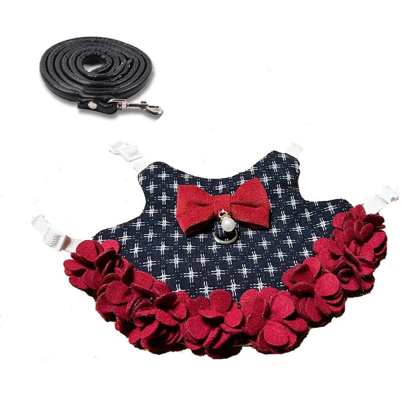 Rabbit Clothes Leash Bunny Petal Skirt Guinea Pig Cat Thermal Strap Lop-eared Dwarf Rabbit Outing Accessories Pet Traction Rope 241218
