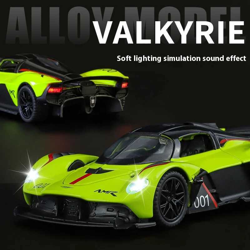 1 32 Aston Martin Valkyrie AMR 001 er Sport Car Alloy Die Casting Metal Model Car Sound and Light Collection Hobbies Birthday Gifts Y241221