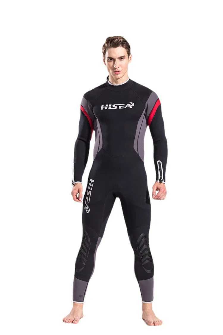 Latest Hisea Scuba Diving Suit Men 3mm Neoprene Diving Suit Swimming Wetsuit Surf Triathlon One-piece Diving Suit for MenXJ241220