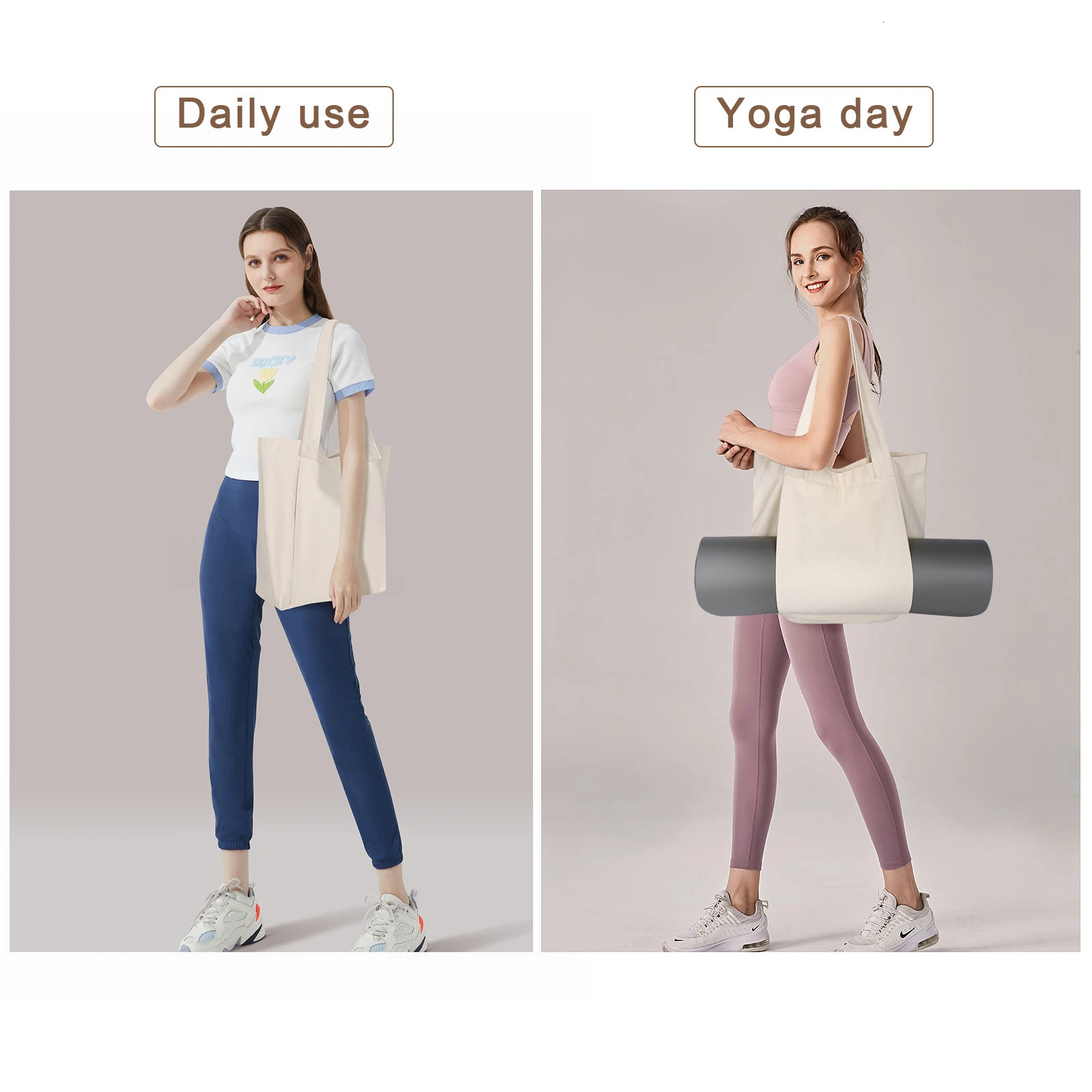DIY Personalized Customized Yoga Mat Bag Large Capacity Washable Foldable Lightweight Pilates Canvas Carry Gift 250114
