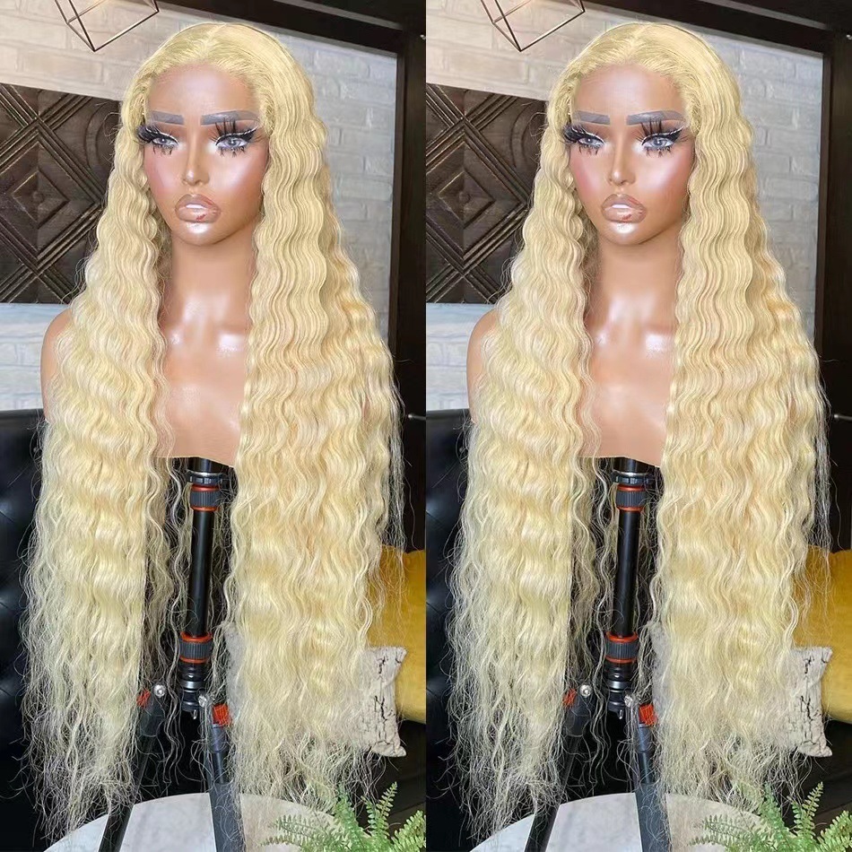 Kinky Curly Lace Front Wig Simualtion Human Hair 32 Inch 13x4 Deep Wave Wigs Ready To Wear For Black Women Brazilian Pre Plucked Frontal Wig Synthetic