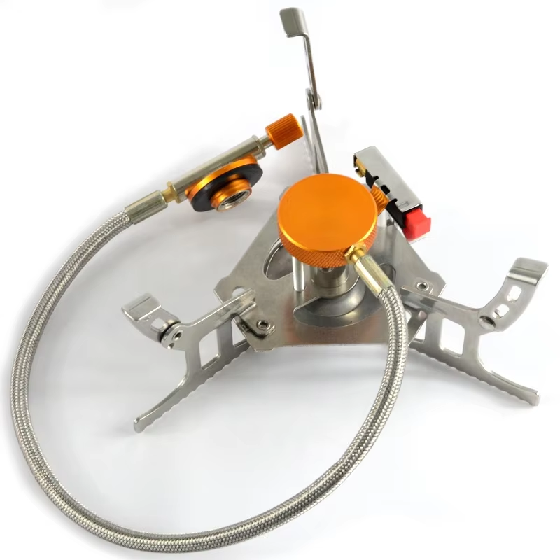 Outdoor Backpacking Cooking Stove Mini Portable Camping Gas Stove with Piezo Ignition