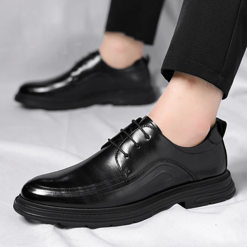 Men Dress Shoes Business Leather Shoes for Men Comfortable Pointed Social Shoes Male Brown Casual Wedding Shoes 241220