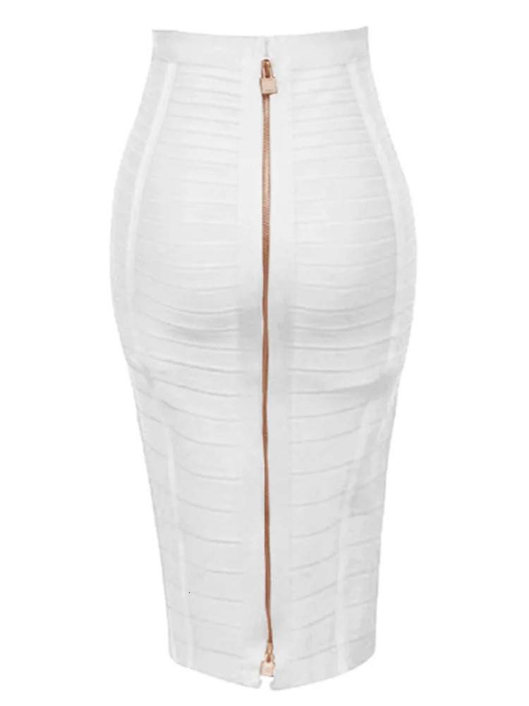 16 Colors Sexy Solid Zipper Orange Blue Black Red Bandage Skirt Women Elastic Bodycon Summer XL XXL Pencil Skirts 58cm 241219