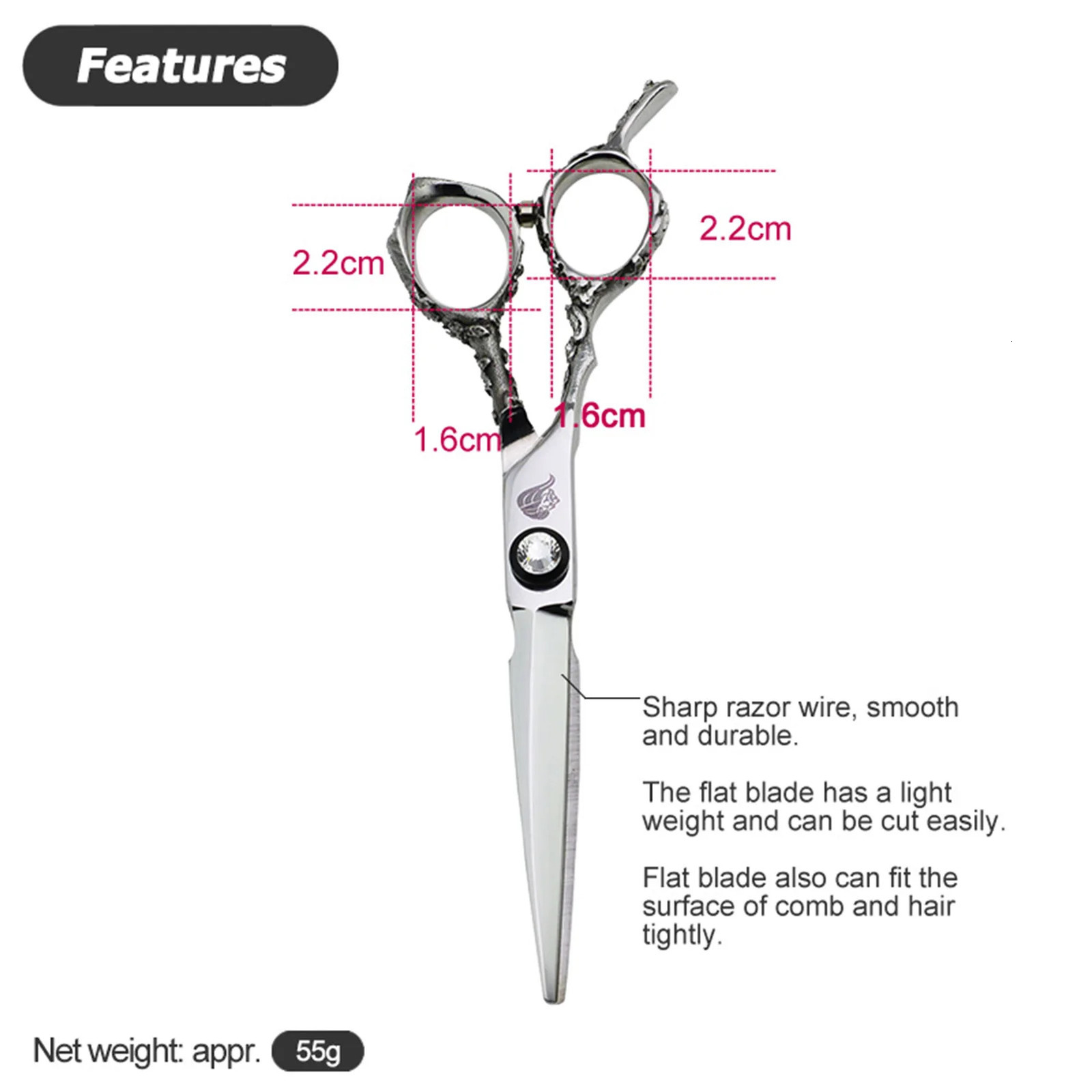 Univinlions 6 Left Handed Hairdressing Scissors Left Hand Hair Scissors for Salon 440C Barber Left Cutting Lefty Haircut Shears 241219 S2563
