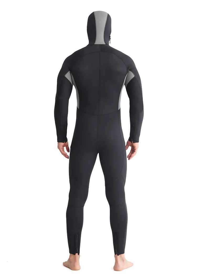SBART New 5mm One Piece Diving Suit Mens Hat Thickened Thermal Diving Suit Winter Swimming Suit Floating Surfing SuitXJ241220