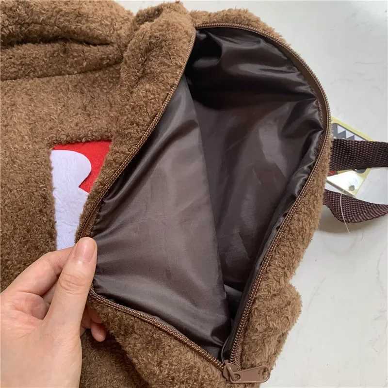 Domo Kun Plush Backpack Kaii Cute Bags for Kids Women Men Anime Body School Backpack Schoolbag BrownXJ241219
