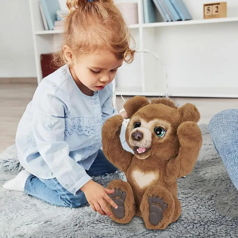 Soft Curious Bear Animals Doll Kids Toy Cute Bear With Sound Stuffed Christmas Gift Kawaii Electric Toys Learning Toys Kids Toys 241220