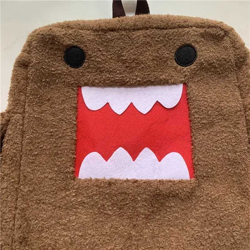 Domo Kun Plush Backpack Kaii Cute Bags for Kids Women Men Anime Body School Backpack Schoolbag BrownXJ241219