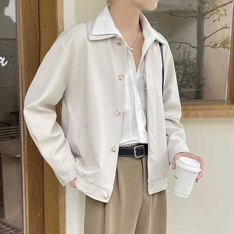 Autumn Fashion Trend Casual Simple Polo Workwear Short Style Light Mature Style Versatile Loose Style Mens Jacket Coat 241219